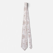 Cravate Flaque taupe florale aquarelle (Devant)