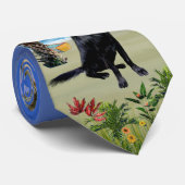 Cravate Flat Coated Retriever - Palm Beach (Roulé)