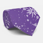 Cravate Flèche blanche Améthyste violet (Roulé)