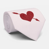 Cravate Flèche de Cupidon dans le rose du Coeur (Roulé)