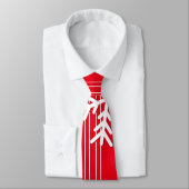 Cravate Flèche de neige blanche et rouge moderne de Noël (Attaché)