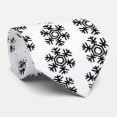 Cravate Flèche de neige noire et blanche (Roulé)