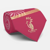 Cravate flèche faîtière kanak. Rouge framboise.  (Roulé)