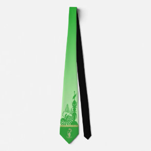 Cravate flèche faîtière kanak. Vert Jade. 