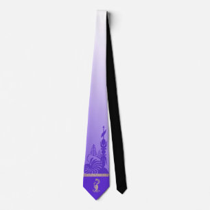Cravate flèche faîtière kanak.Violet.