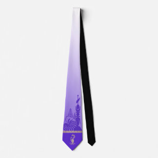 Cravate flèche faîtière kanak.Violet.