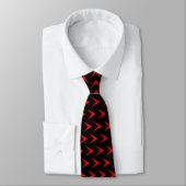Cravate Flèche rouge Chevron - Noir (Attaché)