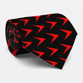 Cravate Flèche rouge Chevron - Noir (Roulé)