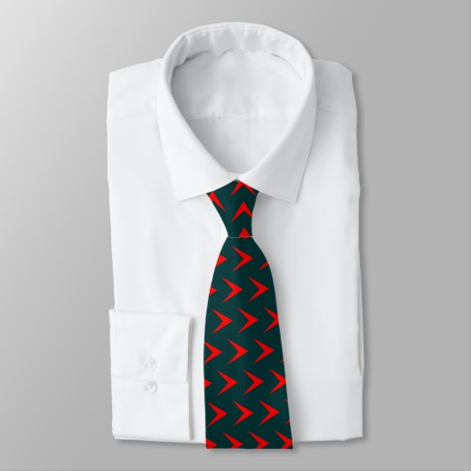 Cravate Flèche rouge Chevron - Vert foncé (Attaché)