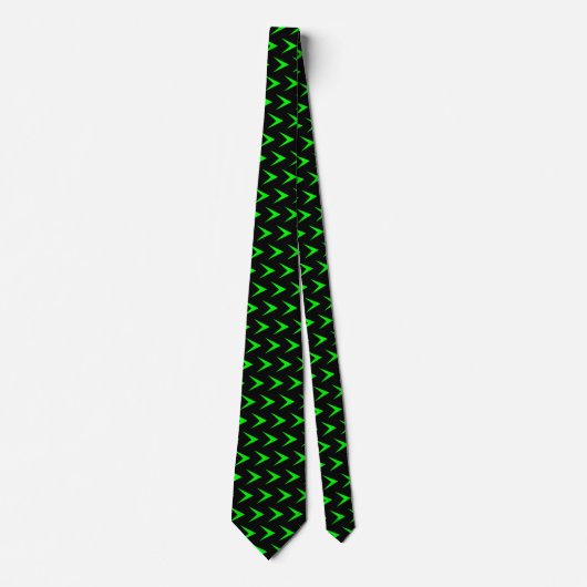 Cravate Flèche verte Chevron - Noir (Devant)