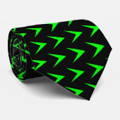 Cravate Flèche verte Chevron - Noir (Roulé)