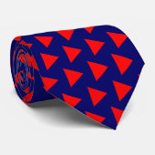 Cravate Flèches de lecture rouges - Bleu foncé (Roulé)