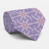 Cravate Fleur 3D rose et lilas (Roulé)