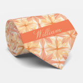 Cravate Fleur abstraite pêche et sable (Roulé)