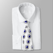 Cravate Fleur argentée en pierre bleue (Attaché)