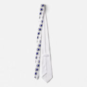 Cravate Fleur argentée en pierre bleue (Dos)