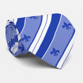 Cravate Fleur bleu de lis Stripe (Roulé)