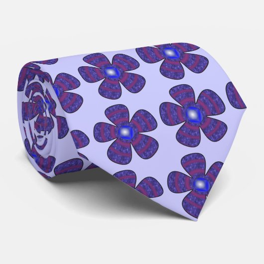 Cravate fleur bleue (Roulé)