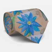 Cravate Fleur bleue (Roulé)