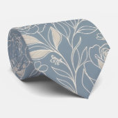 Cravate Fleur Botanique Bleu Clair (Roulé)