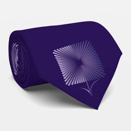 Cravate Fleur carré violette (Roulé)