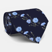 Cravate Fleur chicorée sauvage Aquarelle botanique Art (Roulé)