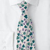Cravate Fleur d'anémone violette de bois Impression botani