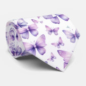 Cravate Fleur d'aquarelle violette (Roulé)