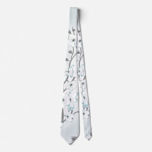 Cravate Fleur de cerisier blanc (Devant)