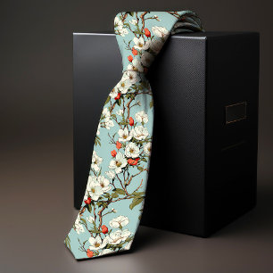 Cravate Fleur de cerisier florale inspirée de William Morr