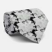 Cravate Fleur de cerisier - Noir & Blanc (Roulé)