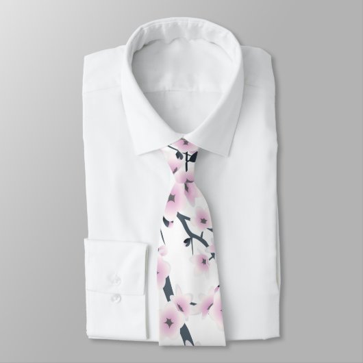 Cravate Fleur de cerisier rose rose pâle (Attaché)