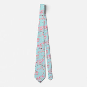 Cravate Fleur de cerisier Sakura Arbre Mariage rose