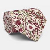 Cravate Fleur de chardon William Morris bordeaux foncé (Roulé)
