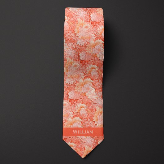 Cravate Fleur de corail abstrait