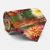 Cravate Fleur de dahlia au-dessus de l'eau (Roulé)