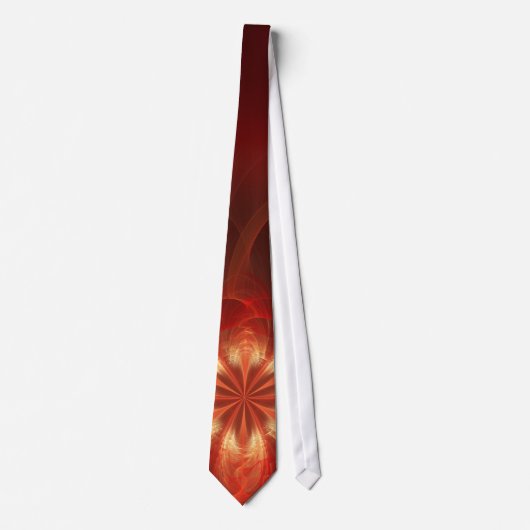 Cravate Fleur de feu Fractal Art (Devant)