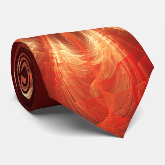 Cravate Fleur de feu Fractal Art (Roulé)