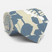 Cravate Fleur de feuille bleue asiatique japonaise (Roulé)