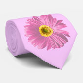 Cravate Fleur de gerbera rose (Roulé)