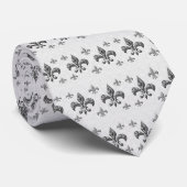 Cravate Fleur-De-Lis Blanc (Roulé)