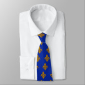 Cravate Fleur De Lis Bleu (Attaché)