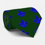 Cravate Fleur de lis bleu (Roulé)