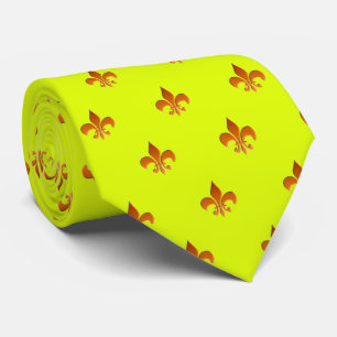 Cravate Fleur de lis/Cravate verte électrique