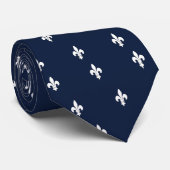 Cravate Fleur De Lis En Diagonale Blanche (Roulé)
