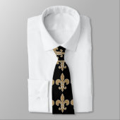 Cravate Fleur de Lis Gold avec le contour blanc et noir (Attaché)