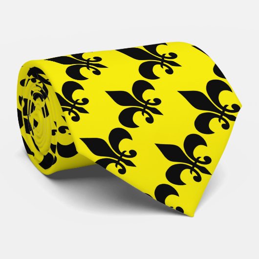 Cravate Fleur de Lis jaune (Roulé)