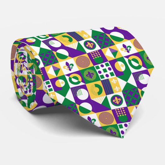 Cravate Fleur de Lis Mardi Gras (Roulé)