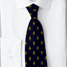 Fleur De Lis Marine Bleu Classique