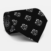 Cravate Fleur de lis métallique (argent) (Roulé)
